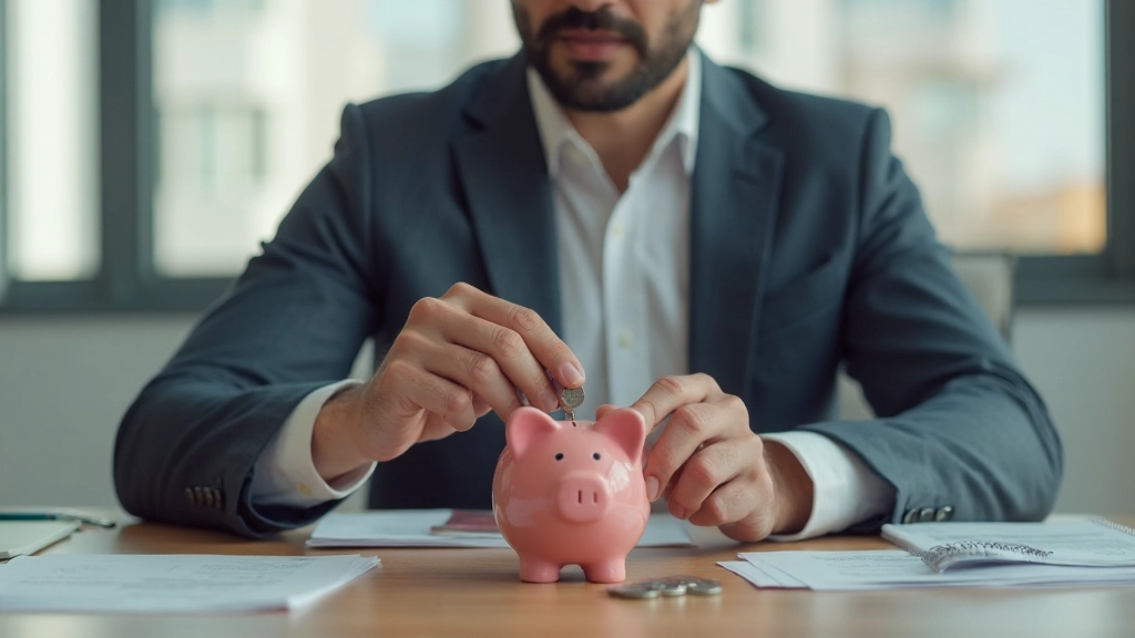 Копилка и растущие денежные средства, символизирующие накопления