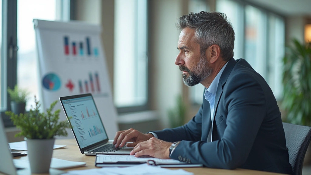 Анализ расходов с графиком снижения затрат на экране компьютера